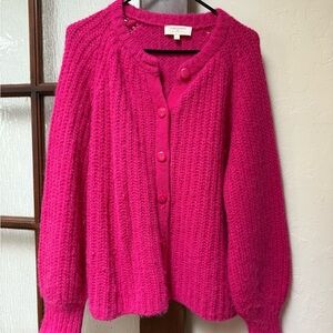 Sezane Fuchsia Emile Cardigan